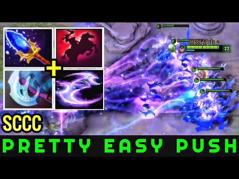 SCCC [Luna] Pretty Easy Push With Chaos Knight Scepter Build WTF Plays 7.22 Dota 2