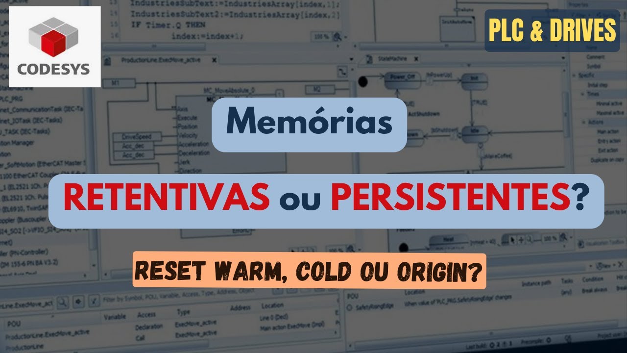 Memórias RETENTIVAS ou PERSISTENTES? e Tipos de RESET [Codesys #030]