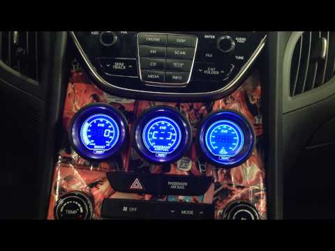 Aftermarket Gauge in Factory Pod on 2013 Genesis Coupe 3.8T