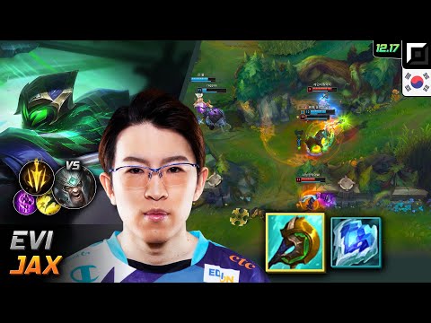 Evi Top Jax Build Divine Sunderer Lethal Tempo - Evi Jax Match Highlight - LOL KR 12.17