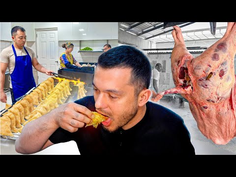 Unbelievable! 1 Bull → 2,000 Cheburek! Uzbek Cuisine at Its Peak!