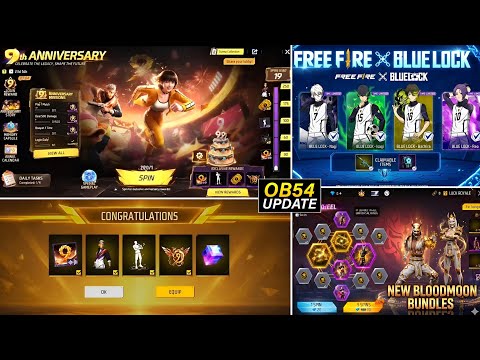 9Th Anniversary Event 🥳🔥Free Fire l OB54 Update Free Fire l Free Fire New Event l Ff New Event