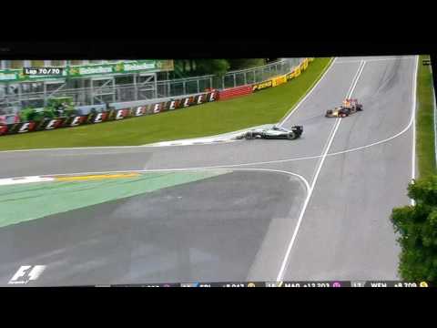 F1 2016 Canadian Grand Prix - Nico Rosberg crashes after attempting a overtake on Max Verstappen
