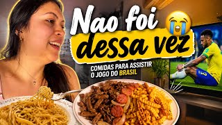 Preparando o jantar e os petiscos para a noite do jogo 😭