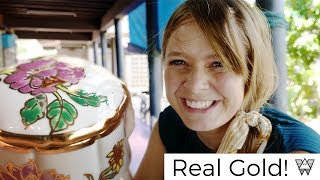 Painting with GOLD! ✨ Creating Traditional Thai Ceramics (Benjarong)