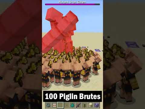 OP Mutant Iron Golem vs 100x Mobs