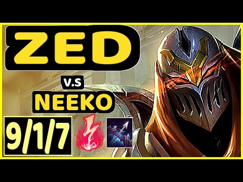 ZEDXSMURF (ZED) vs NEEKO - 9/1/7 KDA MID GAMEPLAY - EUW Ranked GRANDMASTER