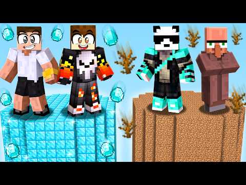 LEVEL 1 DIRT VS LEVEL 999 DIAMOND CHUNK IN MINECRAFT !!