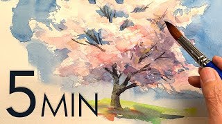 5分でわかる水彩画 簡単な桜の描き方 柴崎春通水彩画講座