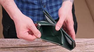 Жіночий великий вертикальний гаманець з натуральної шкіри Canpellini 21643 зелений