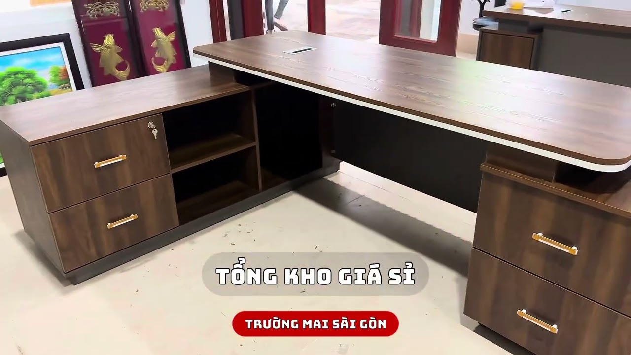 Bàn Giám Đốc Góc L 2 Hộc