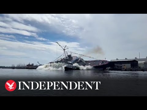 US warship collides with tugboat in disastrous launch