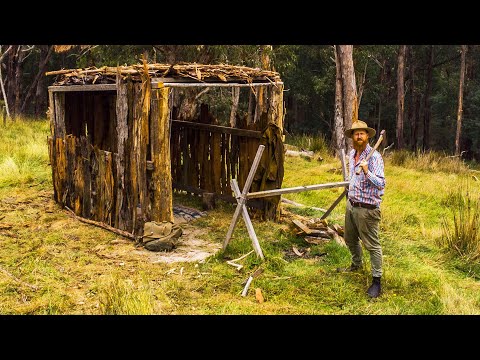Building a Traditional Australian BARK HUT in the BUSH