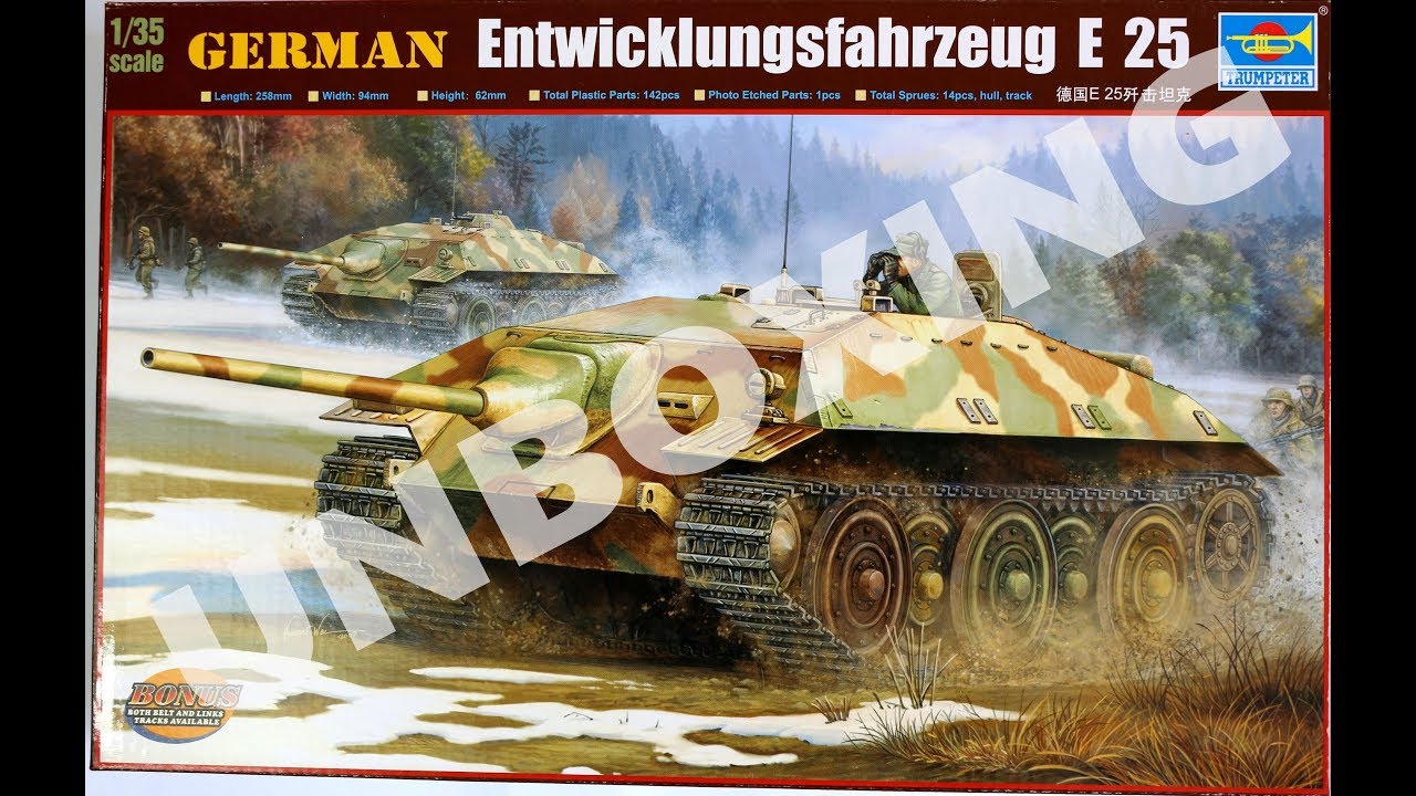 UNBOXING Trumpeter 00383 E25 Entwicklungsfahrzeug 1/35