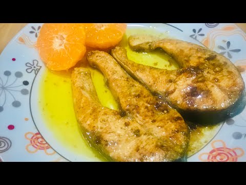 Pan seared Norwegian salmon with orange butter sauce.