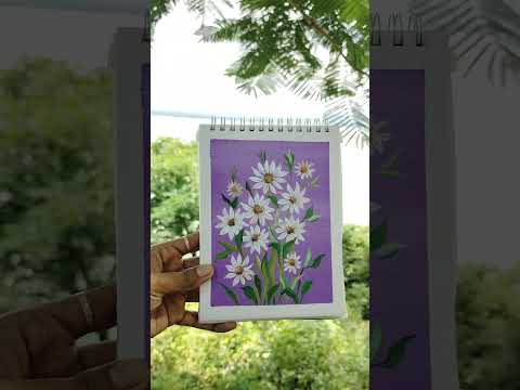 Flower Painting || Easy Flower Painting.#art #painting #acrylicpaiting #artandcraft #artwork