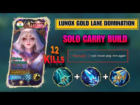 HOW TO CARRY WITH GOLD LANE LUNOX | 12 KILLS ZERO DEATHS | SOLO RANKED GAMEPLAY 2025