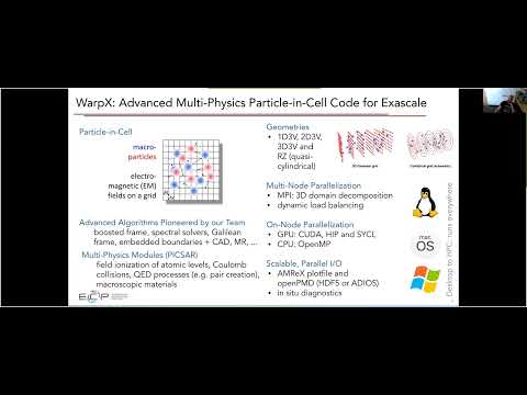 Massively Parallel PIC using WARPX