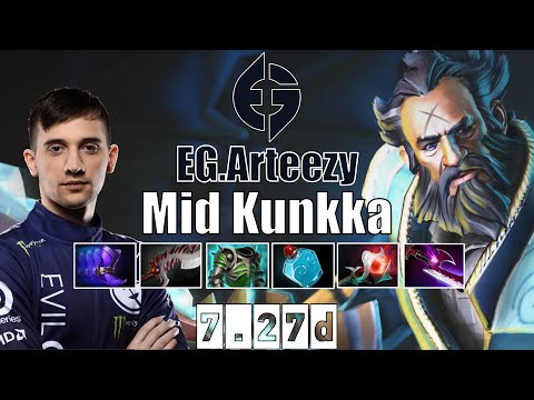 Kunkka | EG.Arteezy | Mid Kunkka | 7.27d Gameplay Highlights