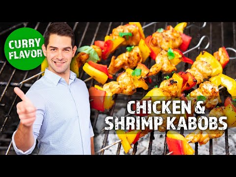 Grilled Chicken and Shrimp Kabobs Recipe - Super Easy on the BBQ #Ad