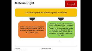 IFRS 15 - Accounting for Material right
