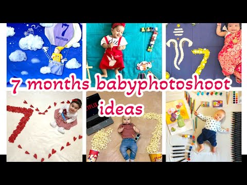 7 months baby photoshoot ideas /monthly baby photoshoot ideas /diy baby photoshoot