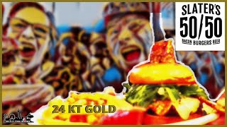 We EXPOSED THE FAMOUS 24 KT GOLD BURGER at the new SLATER'S 50/50 |HONEST REVIEW|