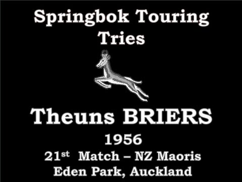 Theuns Briers (3rd ) - 1956 Tour Australia & New Zealand - Match 21 NZ Maoris Eden Park