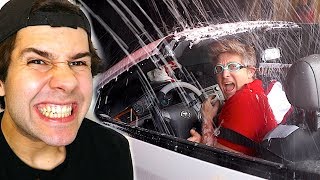 WE DROVE A CONVERTIBLE INTO A CAR WASH!!