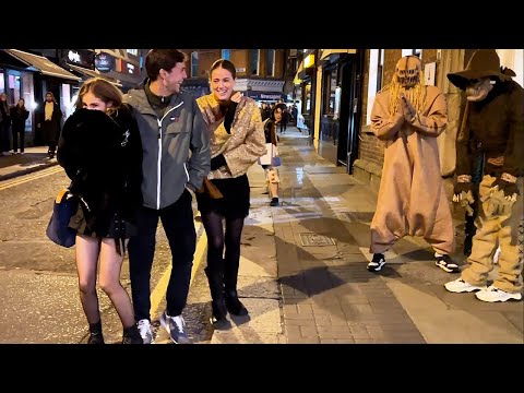 Crazy monsters scaring people on Halloween Prank