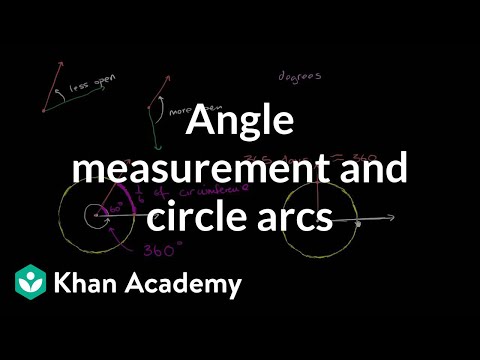 Angle measurement and circle arcs | Angles and intersecting lines | Geometry | Khan Academy