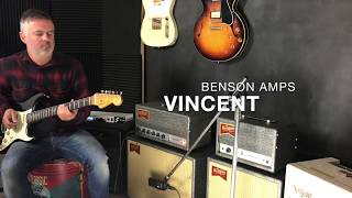 Video thumbnail for Benson Amps Vincent & 1963 Fender Strat / Gibson 58 ES-335 by Boutique Instruments