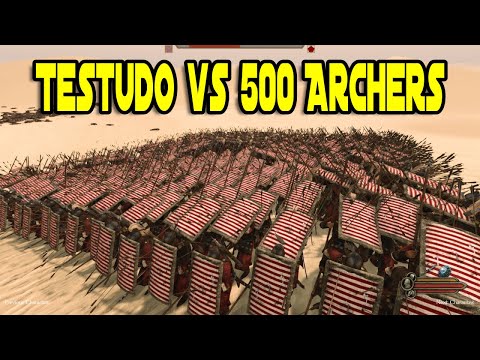Mount & Blade 2: Bannerlord Testudo Formation vs 500 Archers (Overhead Shield Wall Mod)