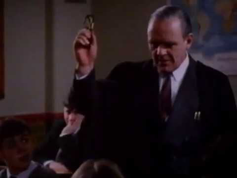 SIr Anthony Hopkins as Gwyn Thomas teaching pupils in Barry, South Wales.