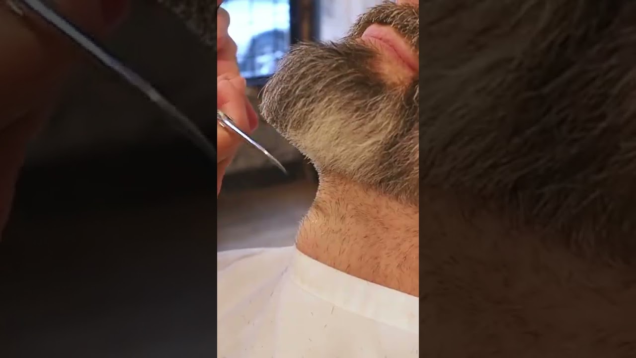Beard Fade With Big Goatee to Tight Sideburns #Shorts