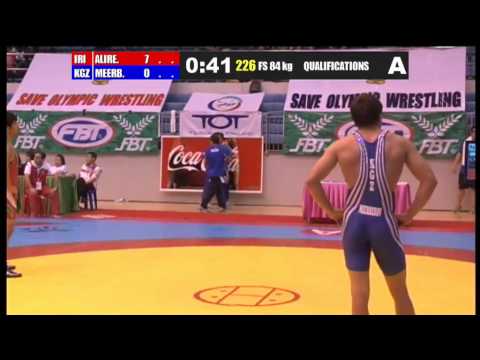 A.Karimi (IRI) vs B.Merbekov (KGZ) 84kg Qualifications - 2013 Asian Junior Wrestling Championships