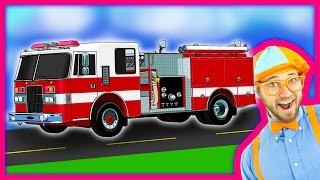 Blippi Fire Trucks for Children | Fire engines for kids and Fire Truck Tour