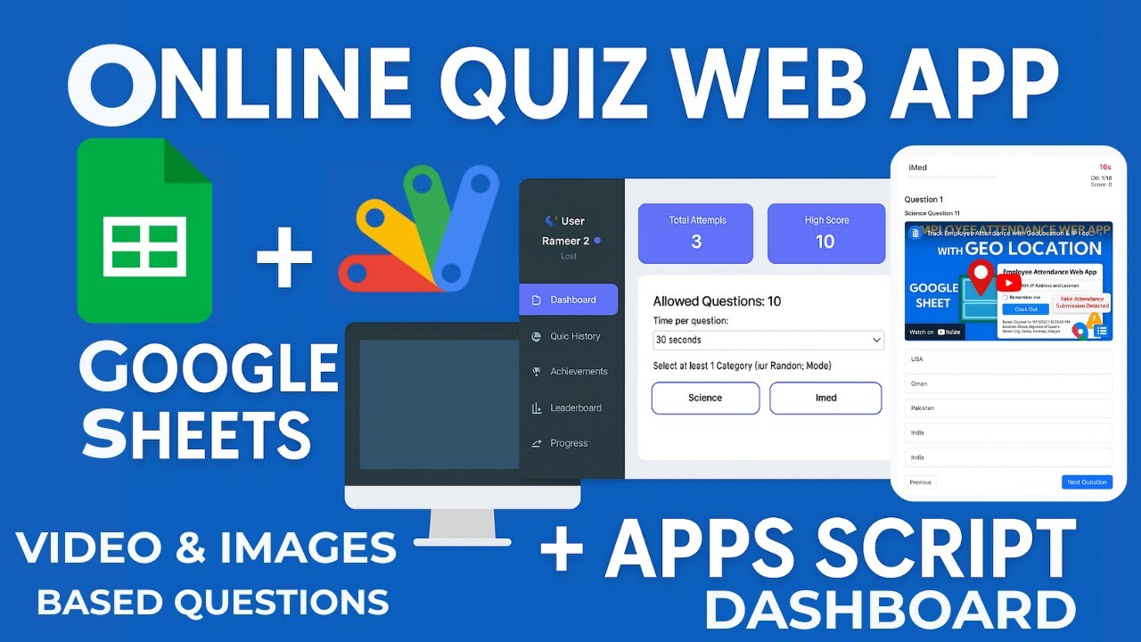 Build a FULL Quiz App with Login, OTP & Dashboard using Google Apps Script | D9