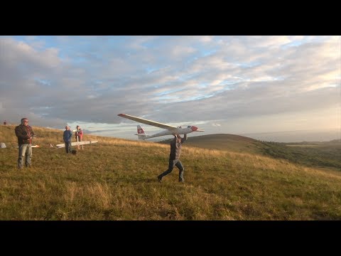 5m synchro flight rc gliders - Skywalker XL and ASW 15b - Menez Hom