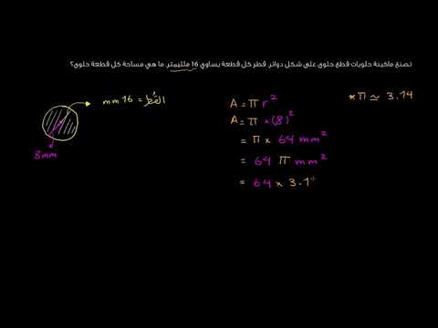 الصف السابع الرياضيات الهندسة تمرين على حساب مساحة الدائرة