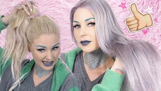 How To: Pastel Silver / Grey Hair At Home Tutorial With Arctic Fox Hair Color | KristenLeanneStyle
