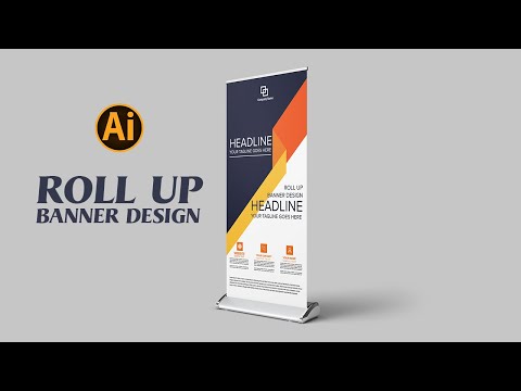 How to Design Corporate Roll Up Banner Photoshop Tutorial Professional Roll Up Vertex Graphic