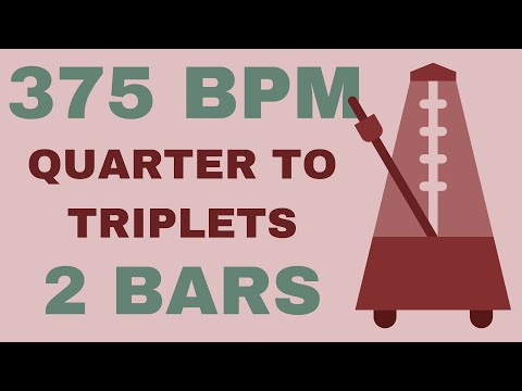 Metronome Click Track - 2 Bars Quarter to Triplet Notes 375 bpm - Smartronome