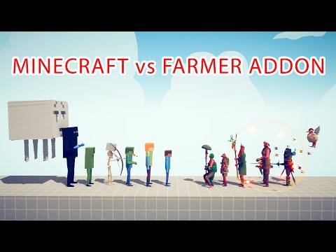 MINECRAFT Team vs FARMER ADDON Team - Totally Accurate Battle Simulator TABS