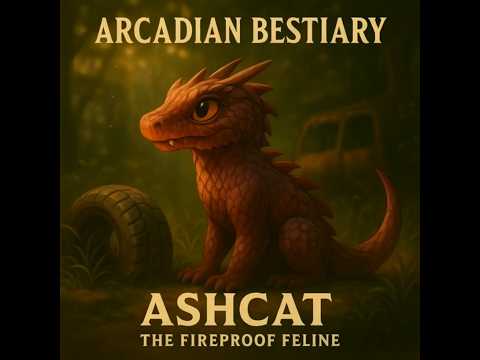 🐈+🦎+🔥 =  Ashcat, Arcadian Pyrolizard (Teaser #1) #AIart #Arcadia #ScienceFiction #scifi #dragon