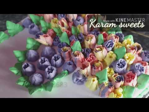 Flower cake  design by karam sweets pk