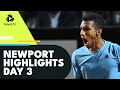Auger-Aliassime Begins Campaign; Murray, Sock, Isner Feature | Newport 2022 Day 3 Highlights
