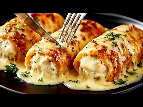 Tender Chicken Roll Ups with Mushrooms, Mozzarella, and Potatoes