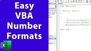 Easy Excel VBA Number Formatting - Excel VBA Quickie 13