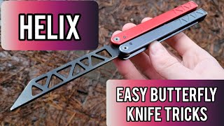 Helix Balisong Tutorial! EASY BUTTERFLY KNIFE TRICKS